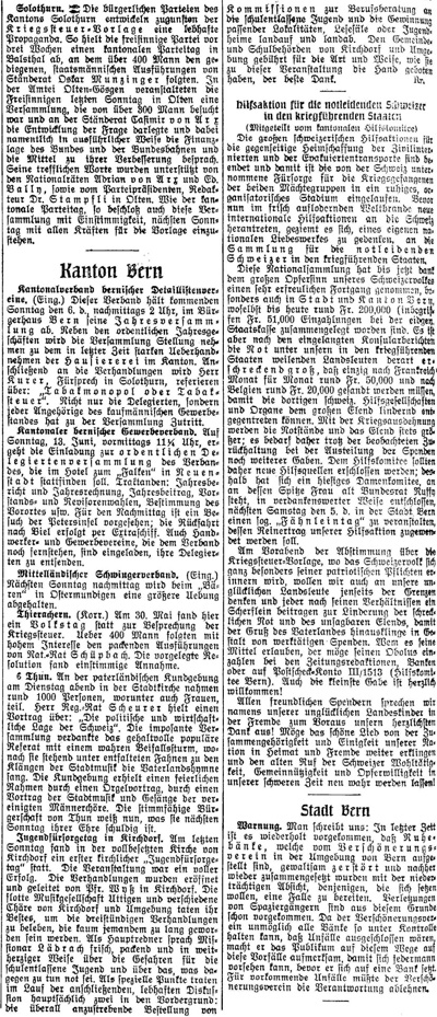 Der Bund, Band 66, Nummer 253, 3. Juni 1915