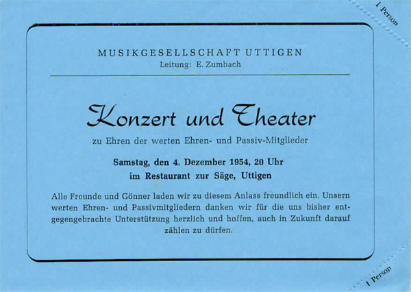 1954.12.04 Flyer Konzert und Theater