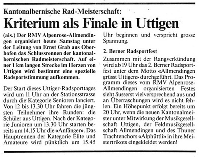 Thuner Tagblatt, Band 108, Nummer 223, 22. September 1984