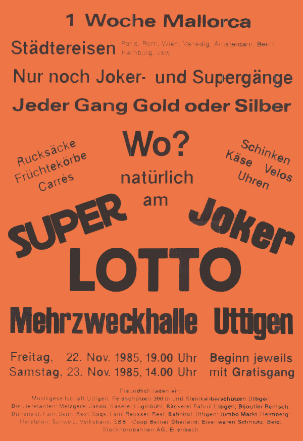 1985.11.22 Flyer Super Joker Lotto