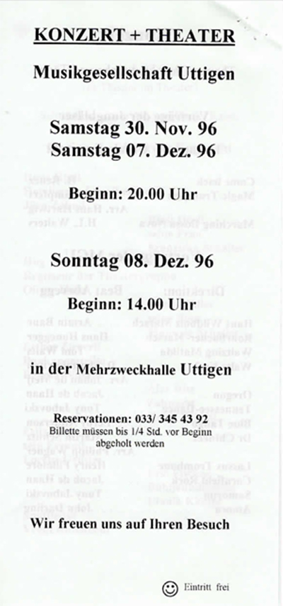 1996.11.30 Programm Konzert und Theater