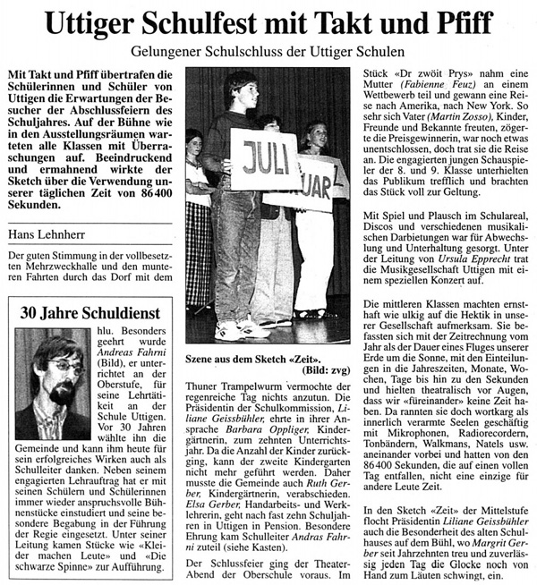Thuner Tagblatt, Band 120, Nummer 157, 8. Juli 1996