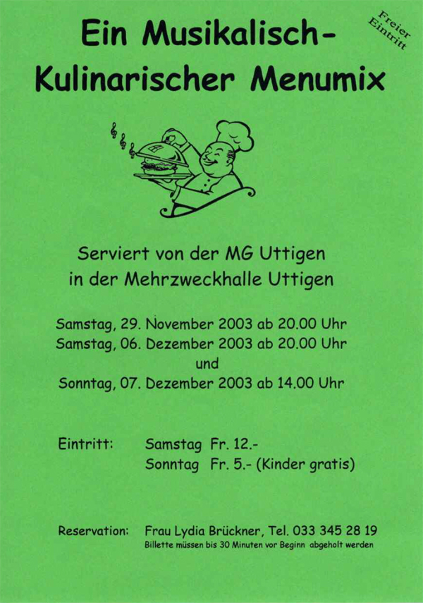 2003.11.29 Flyer Unterhaltungskonzert